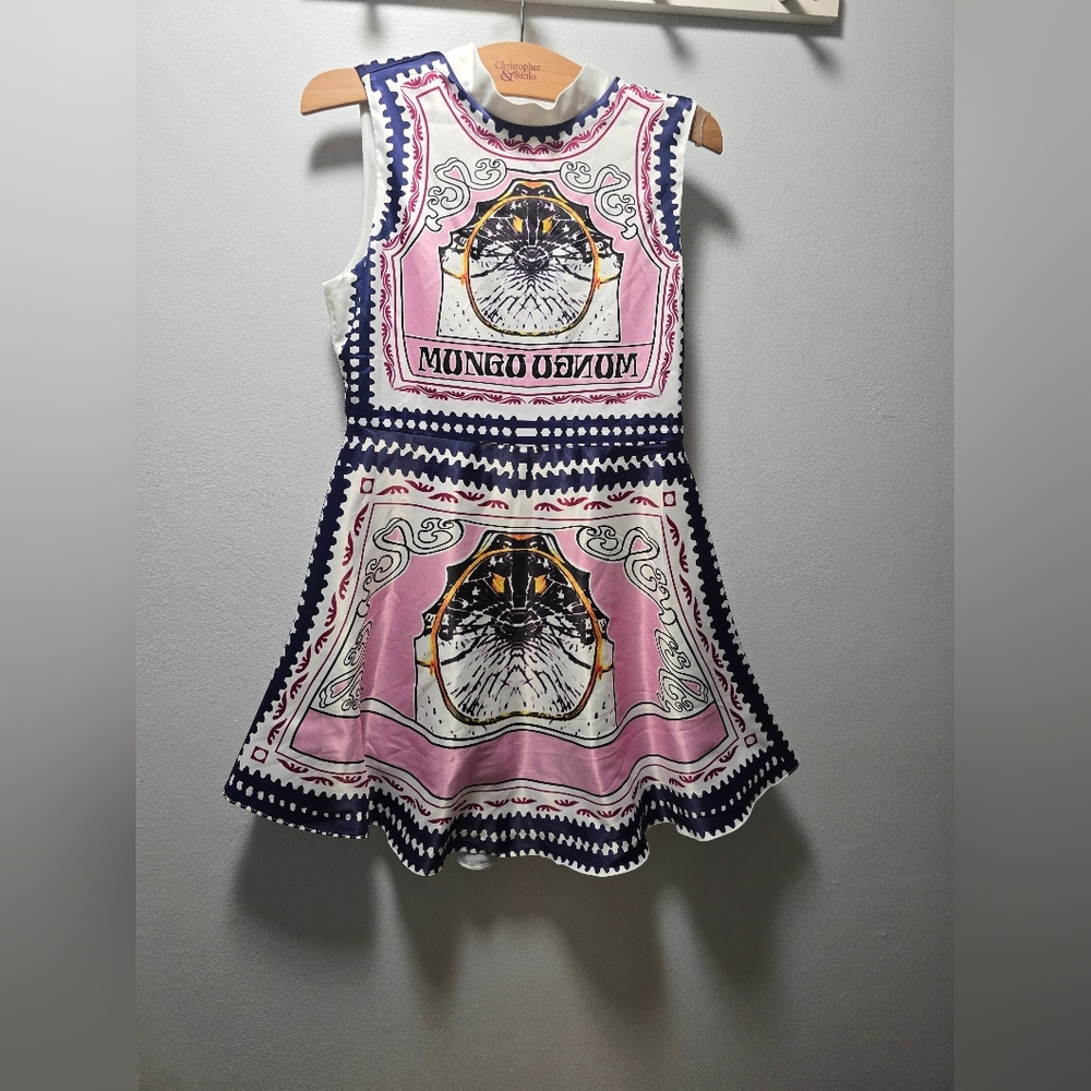 Pink and Blue Midi Dress